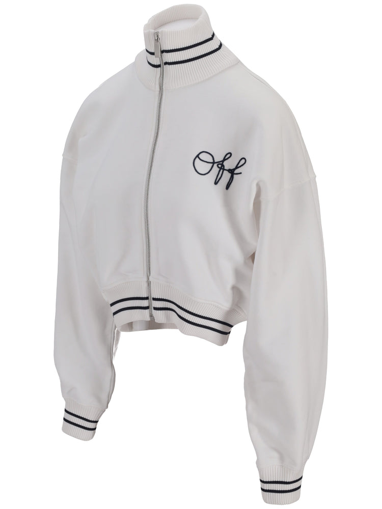 EMB SCRIPT LOGO REGULAR ZIPUP WHITE-BLUE