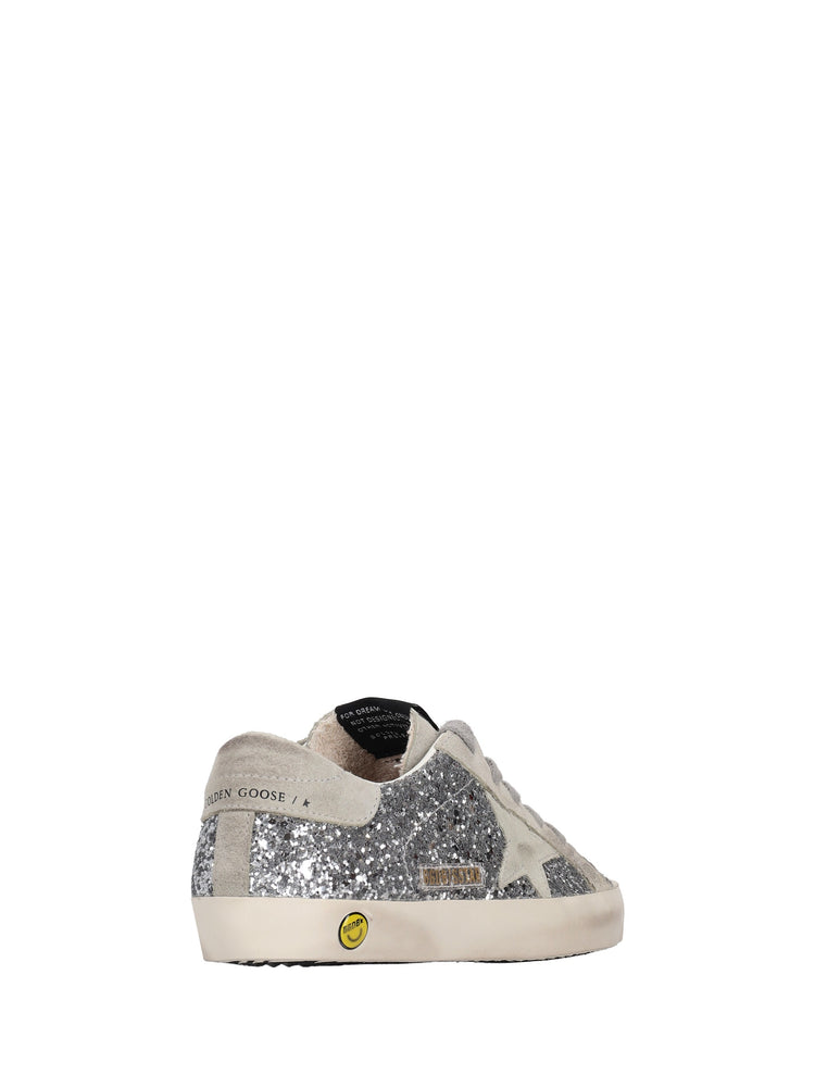 SUPER-STAR GLITTER UPPER SUEDE STAR AND HEEL