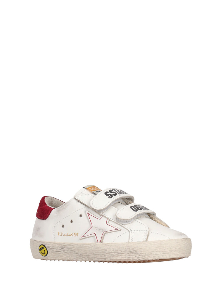 OLD SCHOOL LEATHER UPPER TOE TONGUE STAR AND STRAP SUEDE HEEL