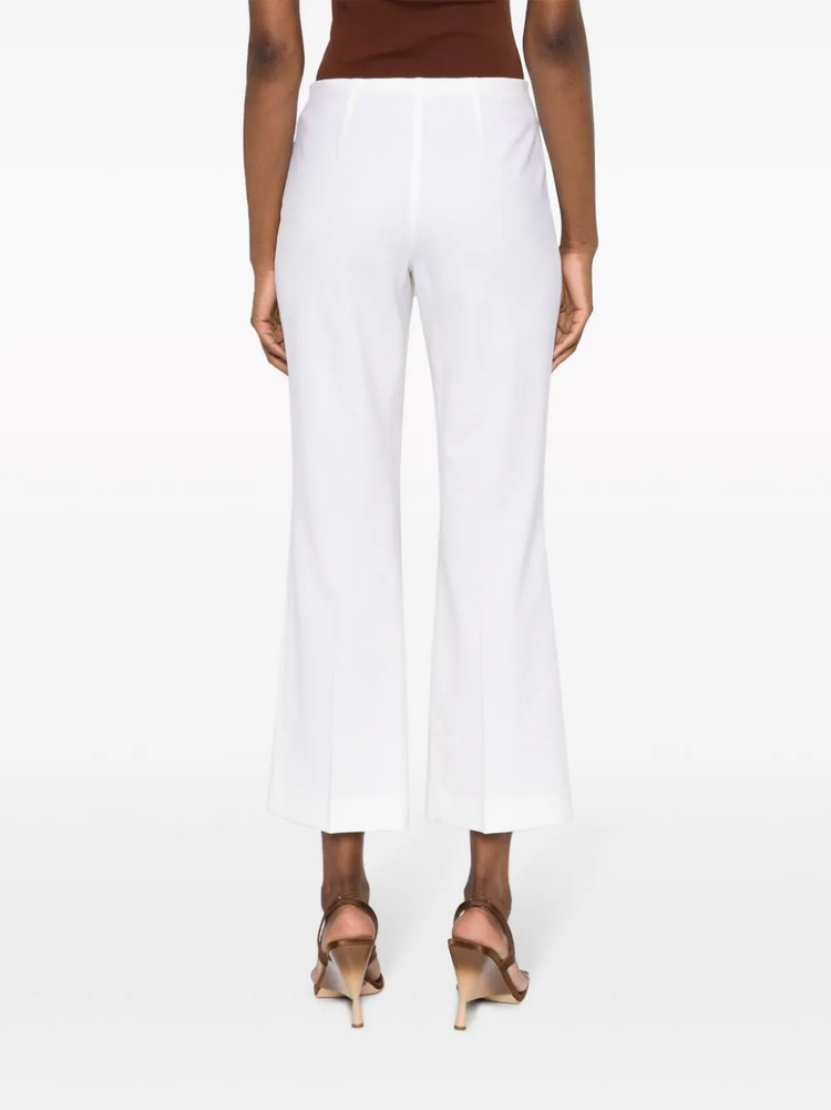 stretch-wool flared cropped trousers