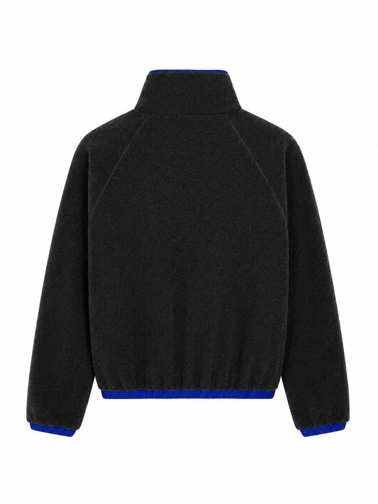 AMI HALF ZIPPED VAREUSE WITH NYLON DETAILS