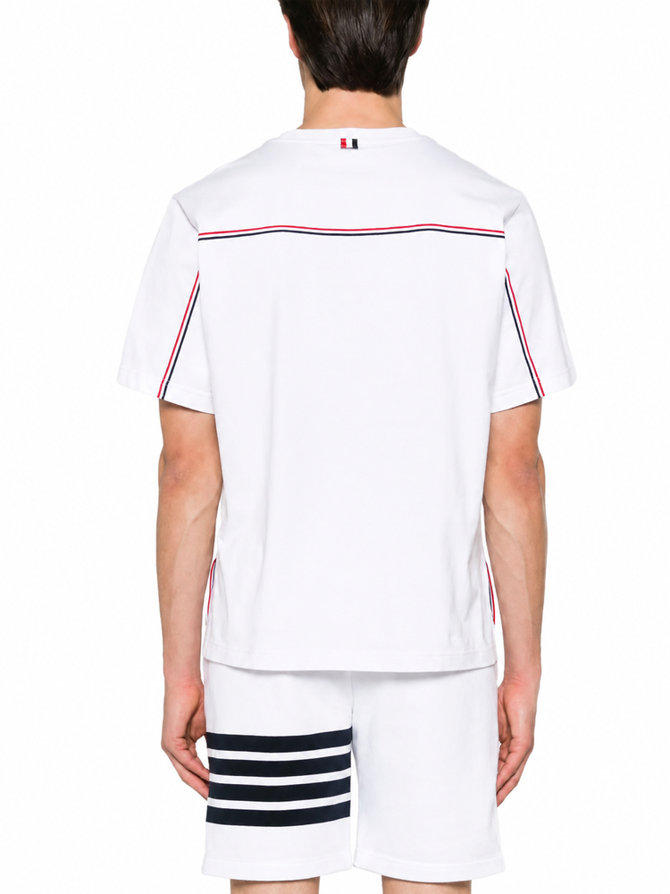 OVERSIZED SHORT SLEEVE TEE W/ RWB KNIT TRIM IN MEDIUM WEIGHT JERSEY