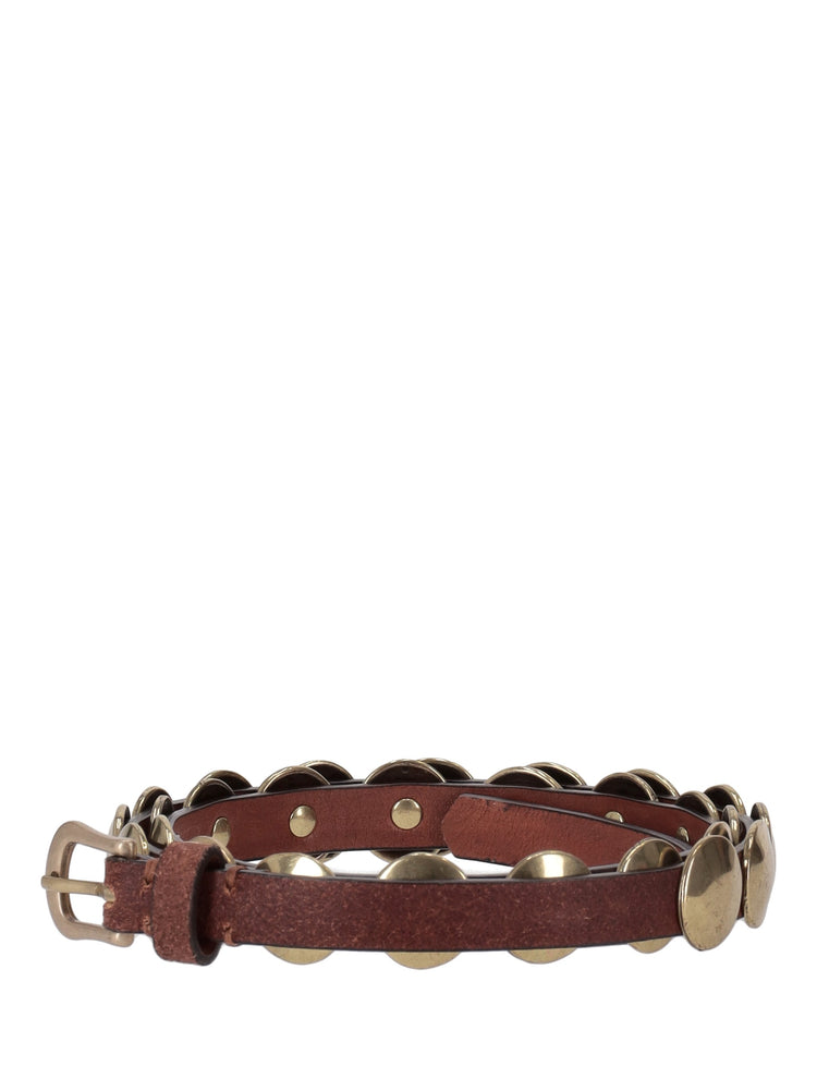 BELT TRINIDAD THIN WASHED LEATHER FLESH SIDE WITH STUDS