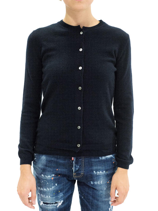 LA ROSE cardigan cashmere blu navy