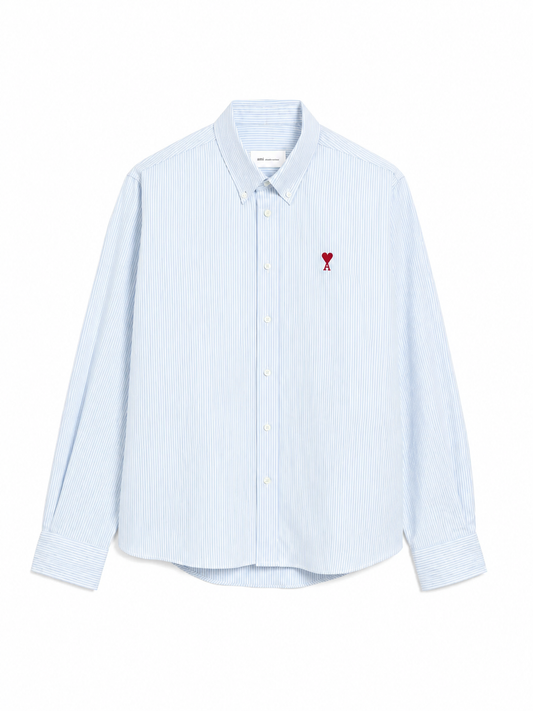 CLASSIC SHIRT BUTTON DOWN COLLAR WITH EMBROIDERED AMI DE COEUR