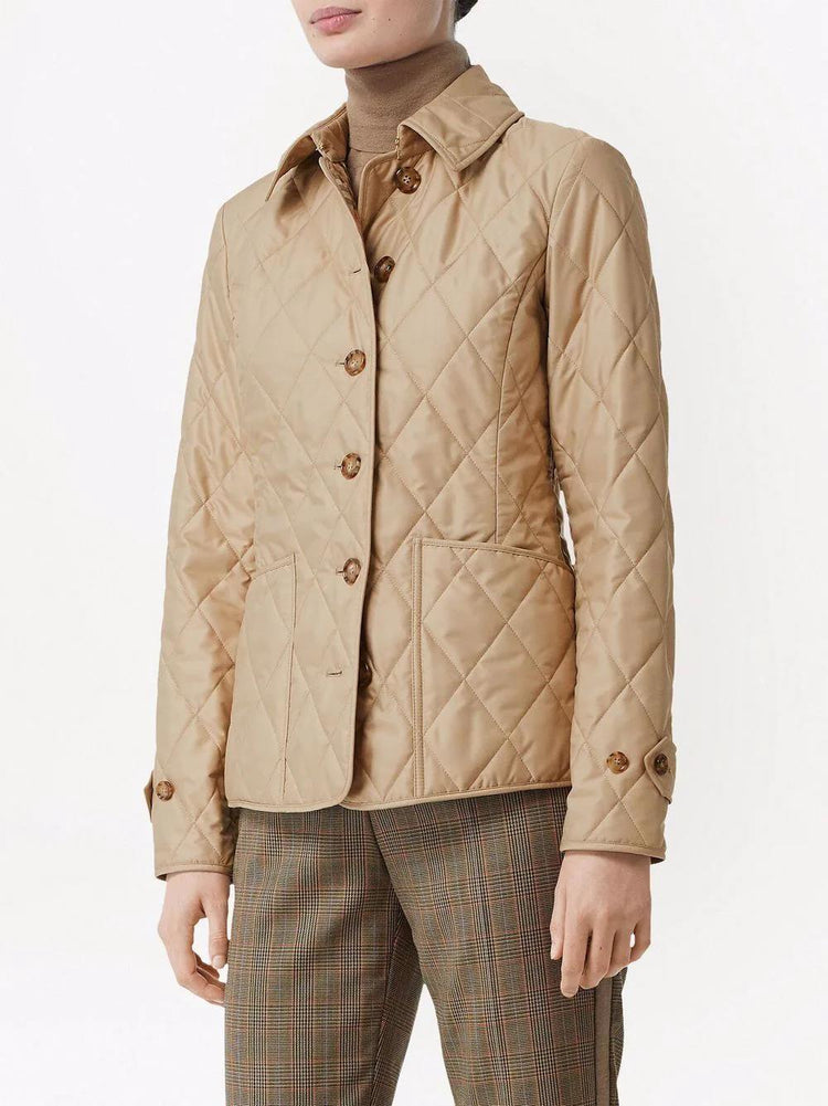 diamond-quilted jacket