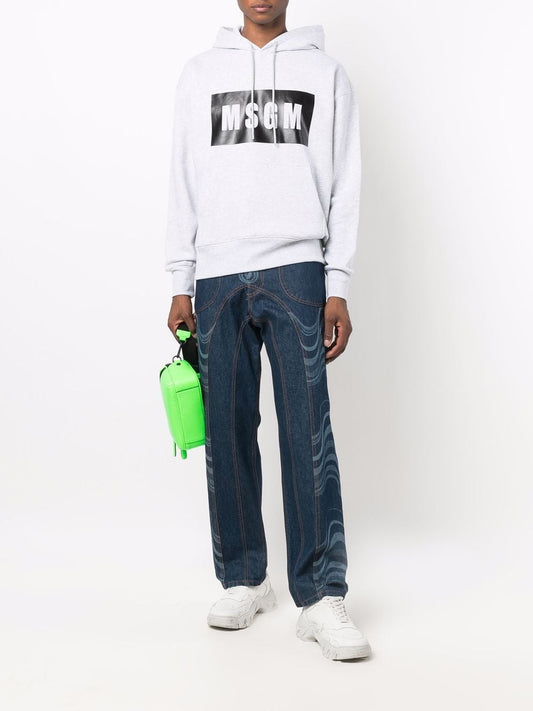 MSGM logo-print cotton hoodie