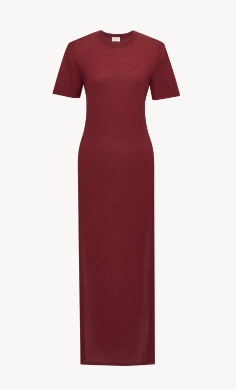 ROBE LONGUE FENDUE MANCHES C