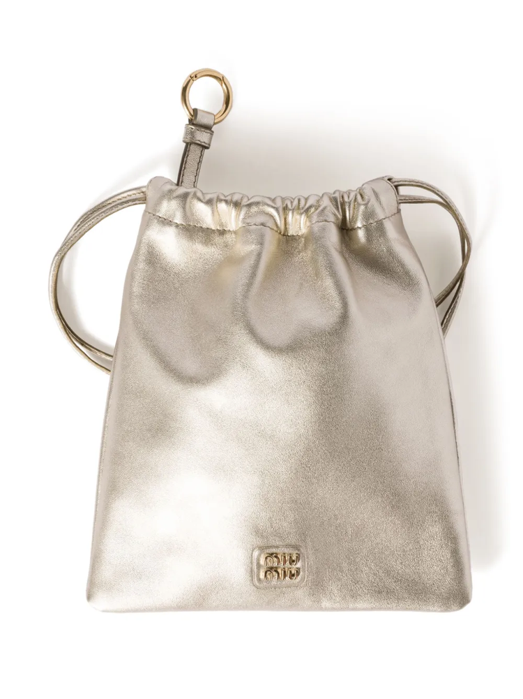 metallic leather pouch