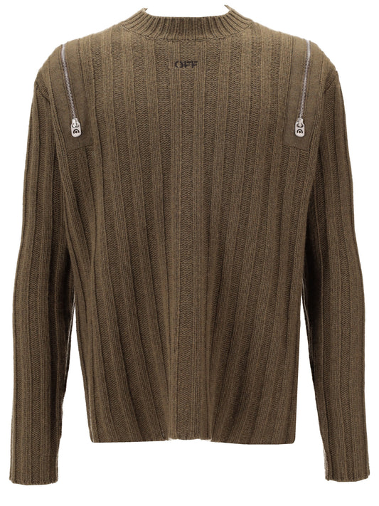 OFF STAMP RIB SIDE ZIP KNIT C BEECH - BL