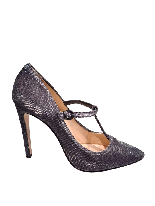 lurex pointed pumps