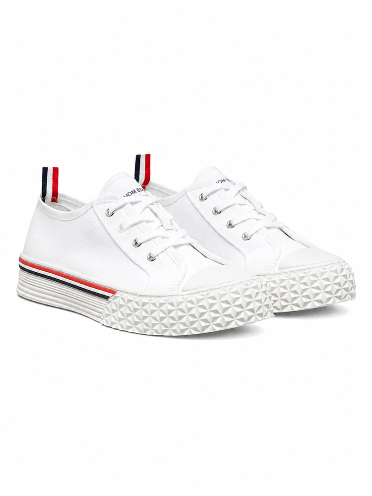 COLLEGIATE LOW TOP TRAINER W/ TARTAN TREAD SOLE IN ORGANIC CANVAS
