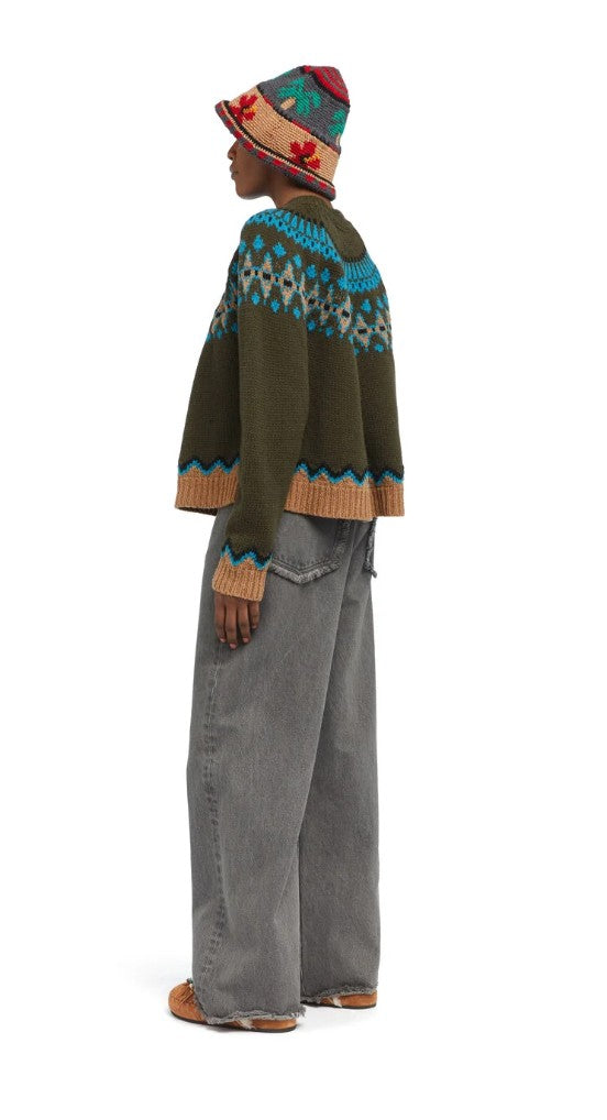 SWEET WINTER SWEATER BRICK/MULTICOLOR