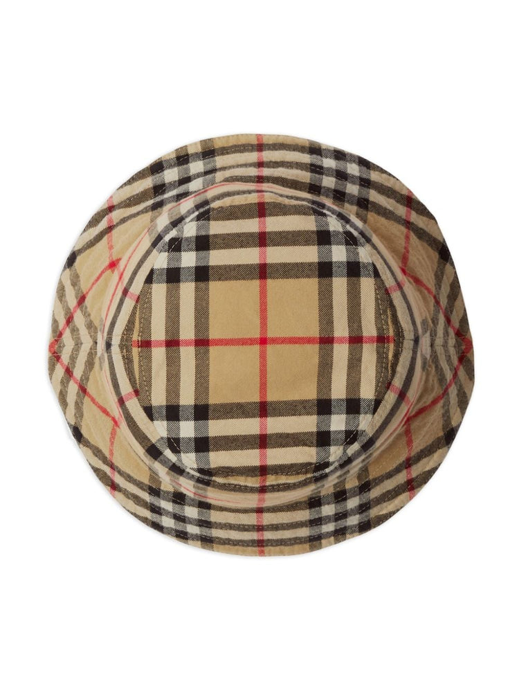 Vintage Check cotton bucket hat