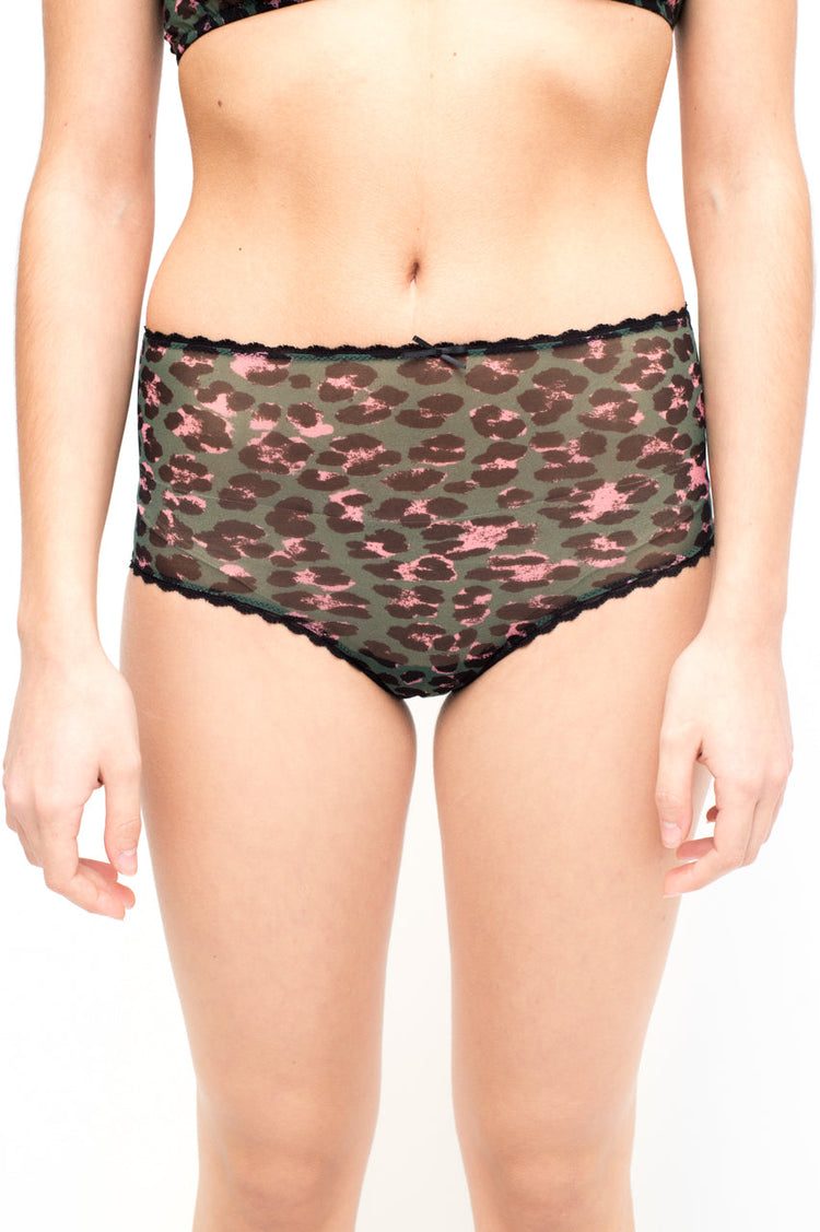 LAURA URBINATI Slip alto verde&rosa