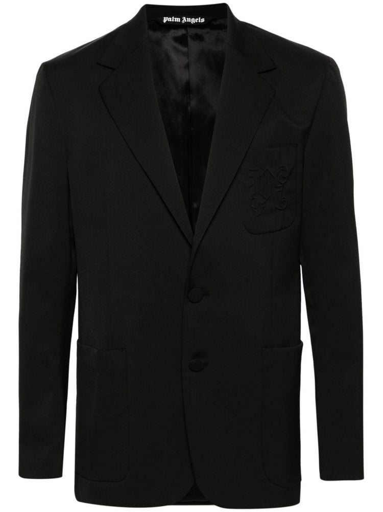 single-breasted twill blazer