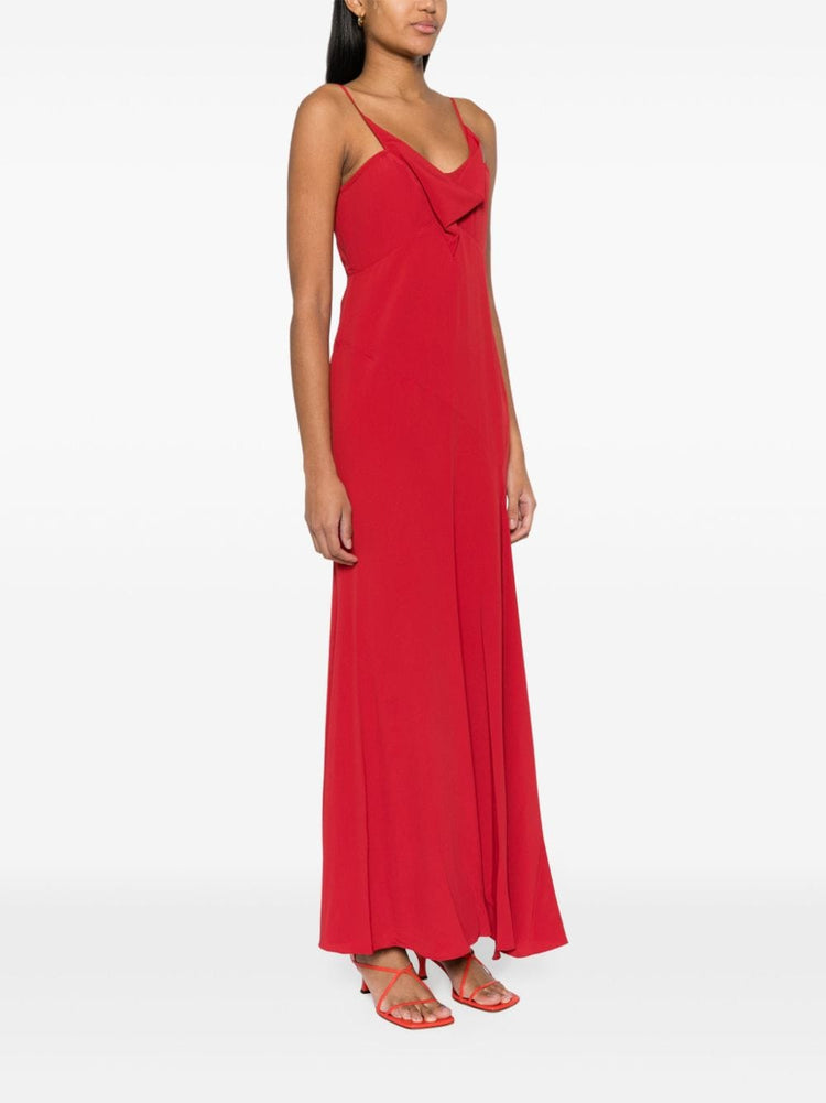 Kapri cowl-neck crepe maxi dress