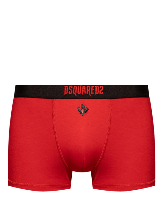 Horror maple leaf-embroidered boxers