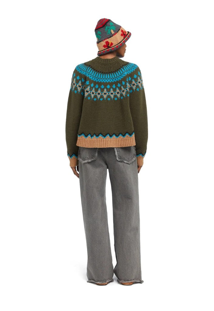 SWEET WINTER SWEATER BRICK/MULTICOLOR