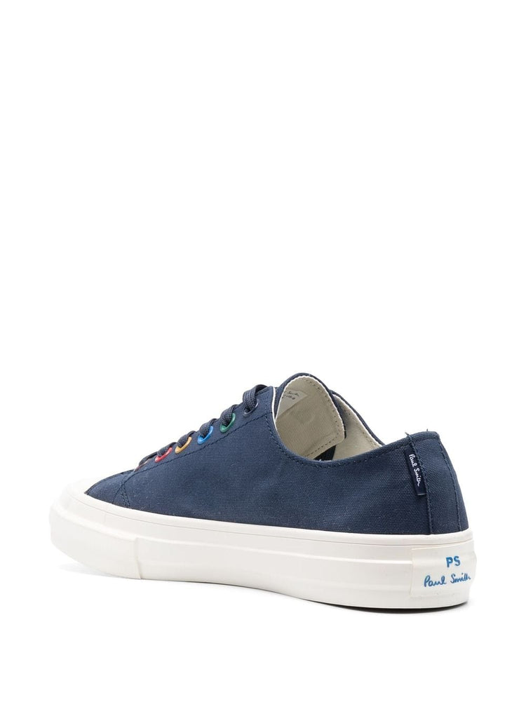 painted-eyelet low-top canvas sneakers