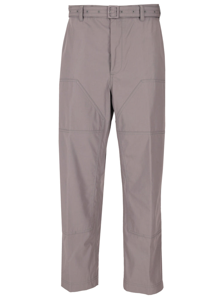 CARPENTER PANTS W/ DETACHABLE BELT IN WRINKLE FREE COTTON SUITING