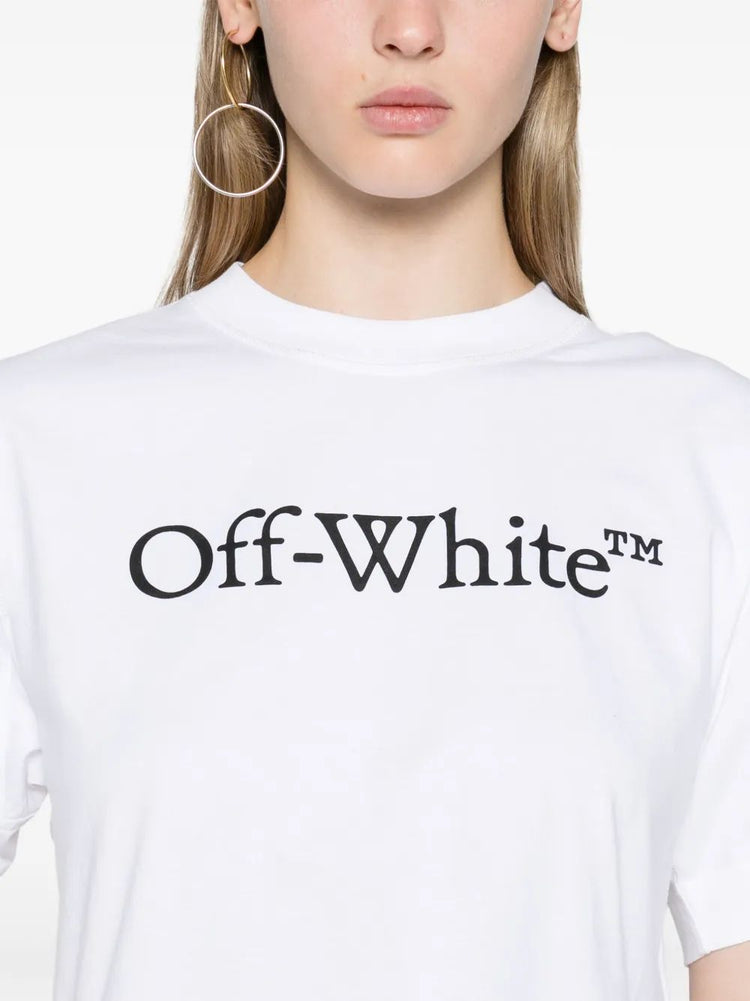 BIG LOGO BOOKISH CROP TEE WHITE BLACK