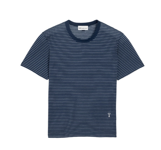 TEESHIRT CLASSIC FIT MANCHES COURTES RAYE AVEC PATCH AMI DE COEUR