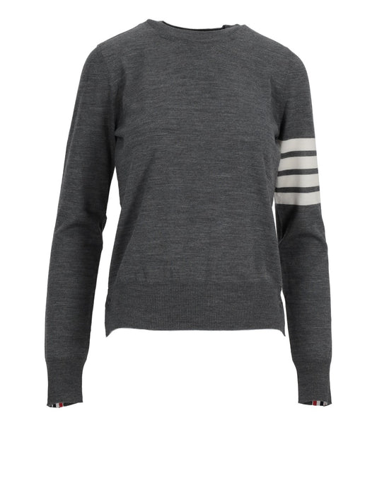 RELAXED FIT PULLOVER W/ 4 BAR IN FINE MERINO WOOL