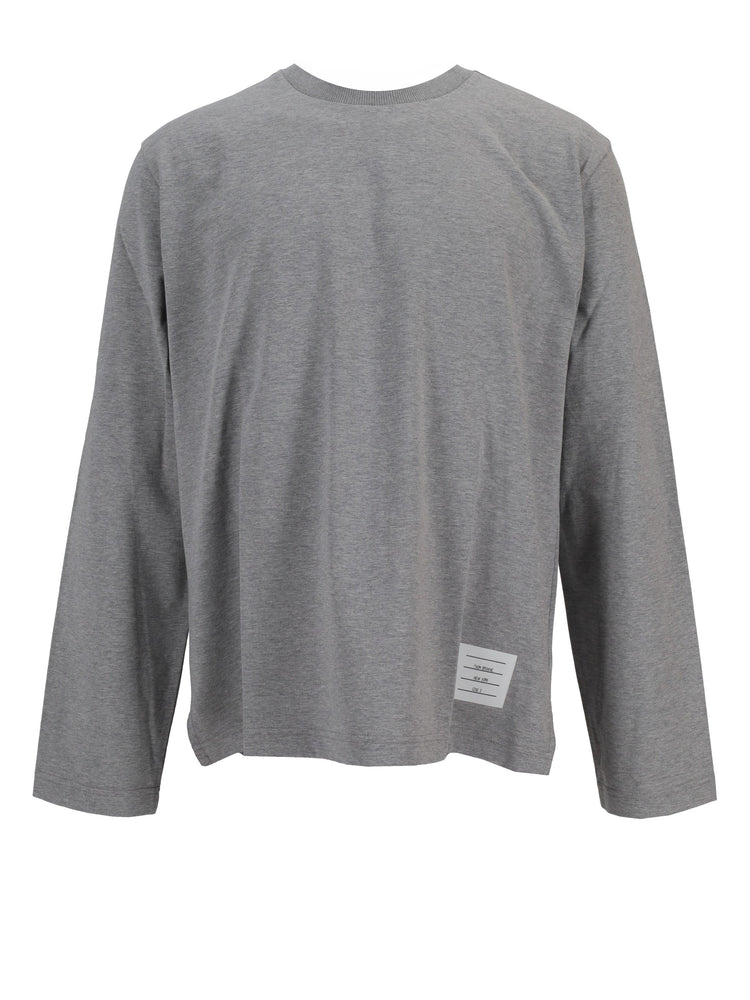 OVERSIZED LONG SLEEVE TEE W/ RWB KNIT TRIM IN MEDIUM WEIGHT JERSEY