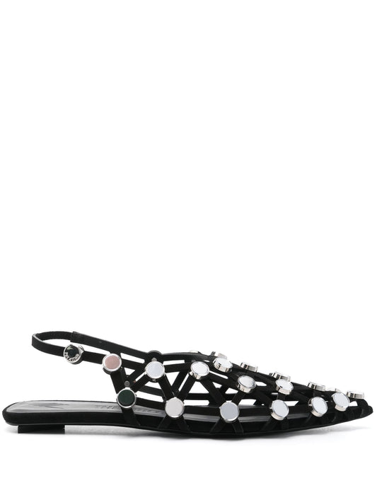 Grid slingback sandals