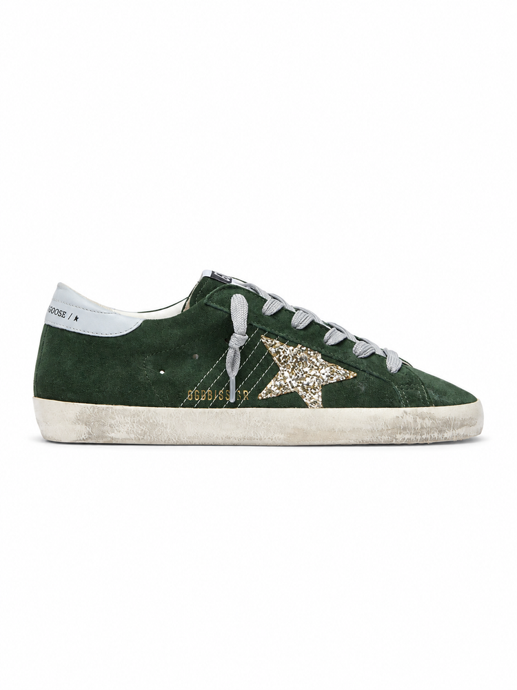 SUPER STAR SUEDE UPPER AND TOE HF TONGUE GLITTER STAR LEATHER HEEL
