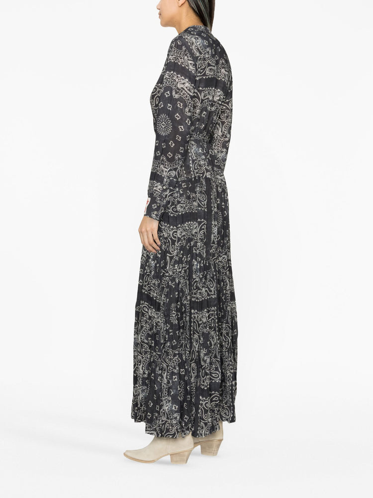 paisley-print maxi shirtdress