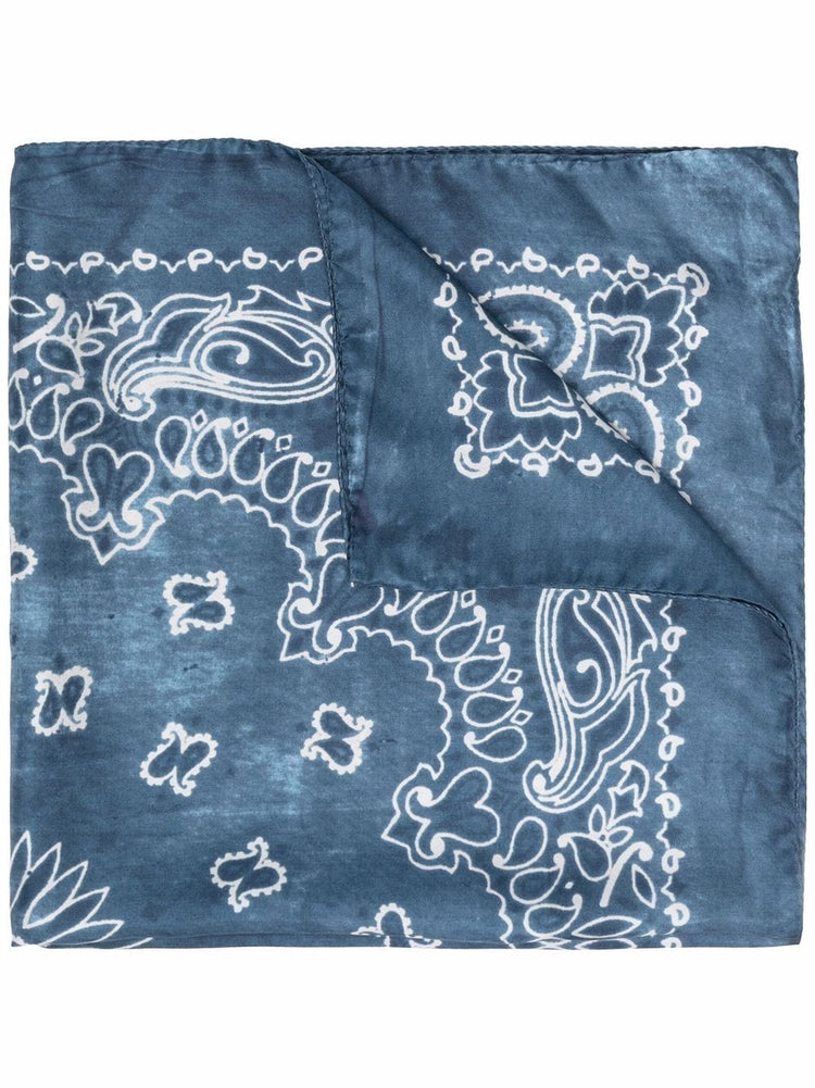 GOLDEN FOULARD PAISLEY PRINT SILK