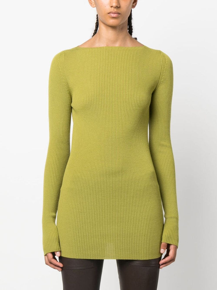 RICK OWENS cut-out ribbed jumper