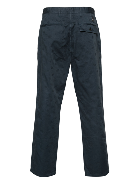 monogram-jacquard straight trousers