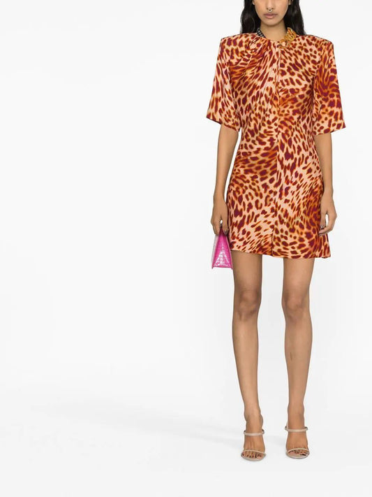 STELLA McCARTNEY leopard-print mini dress feminine