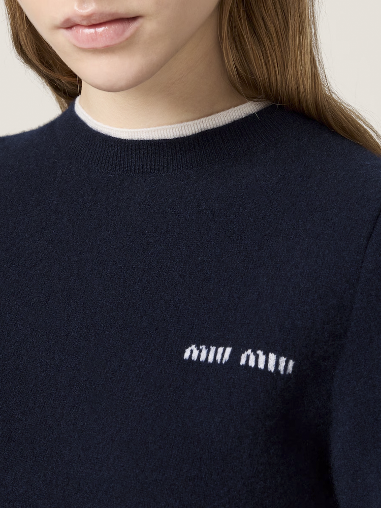 cashmere and wool crew-neck sweater