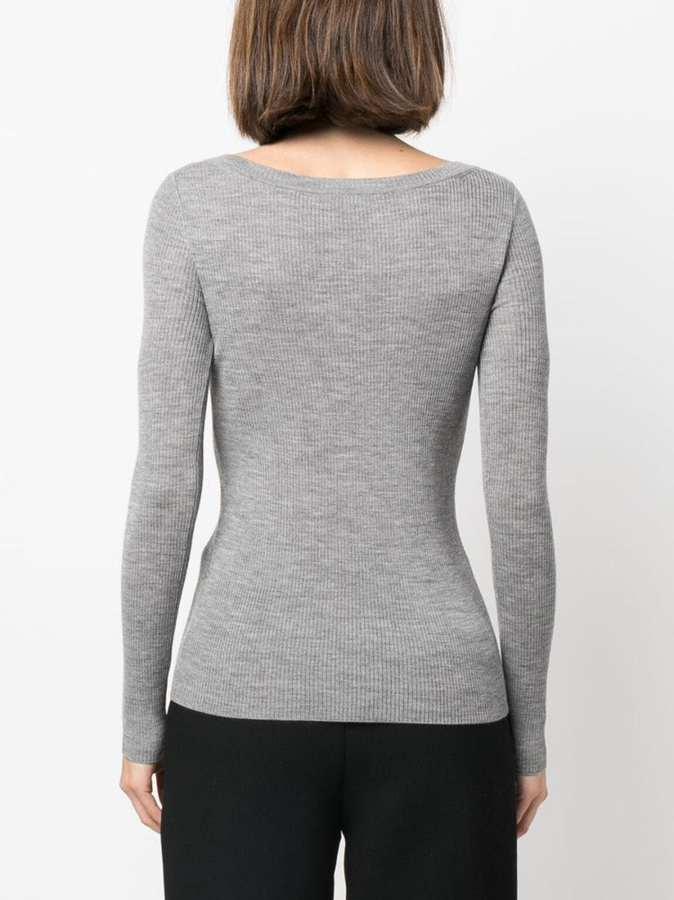 PAROSH V-neck wool sweatshirt