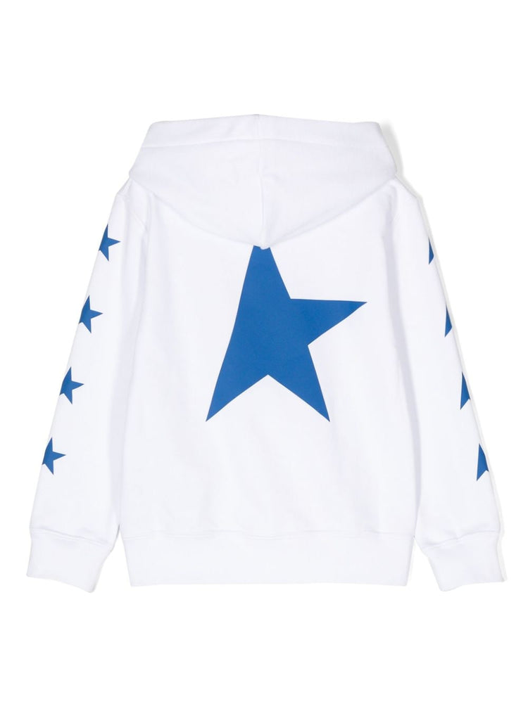 star-print cotton-blend hoodie