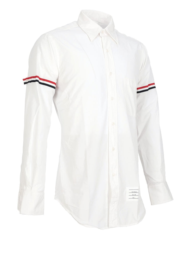 THOM BROWNE RWB stripe detail sleeve shirt