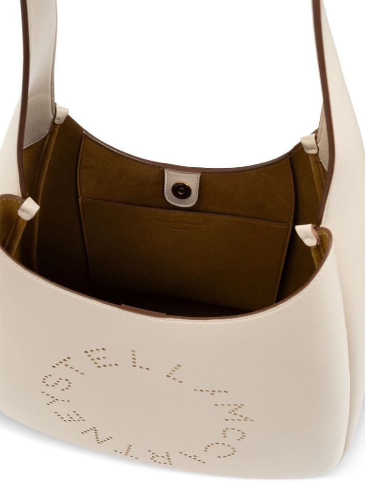 logo-perforated faux-leather tote bag