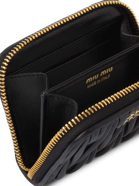 matelassé leather wallet