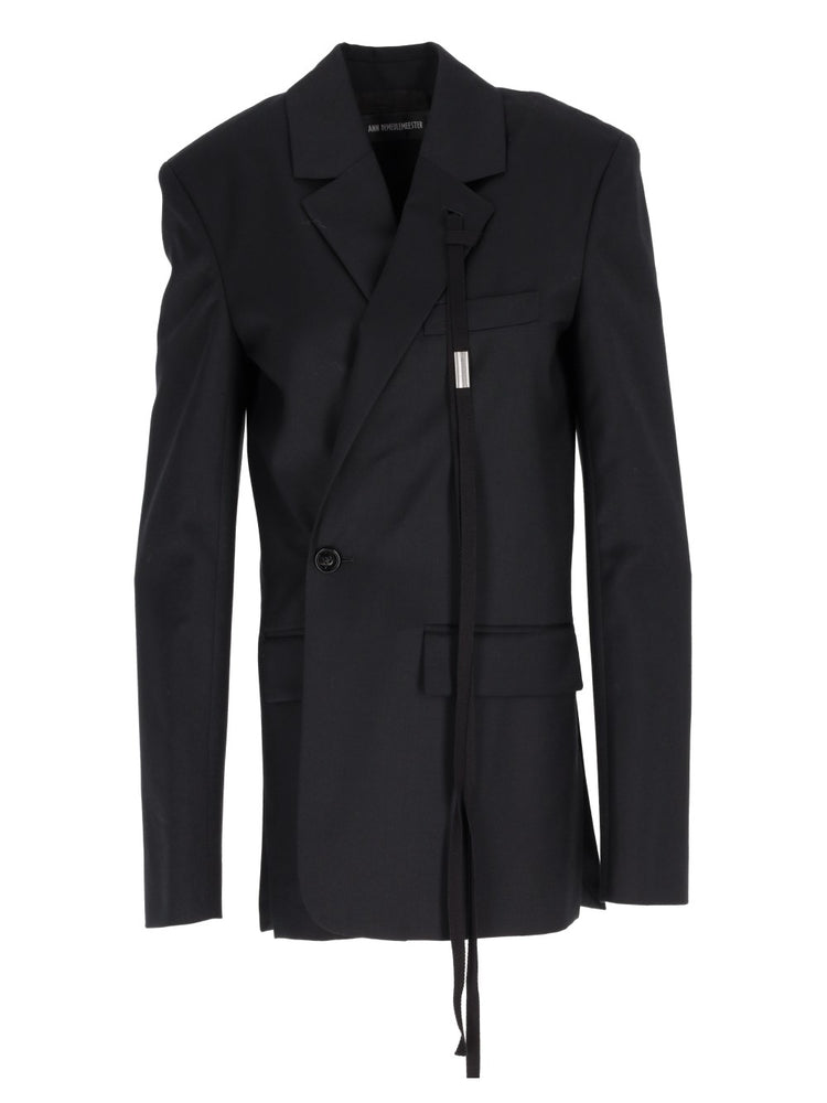 ELIN ASYMMETRIC CLOUSURE TAILORED JACKET WOOL TWIL