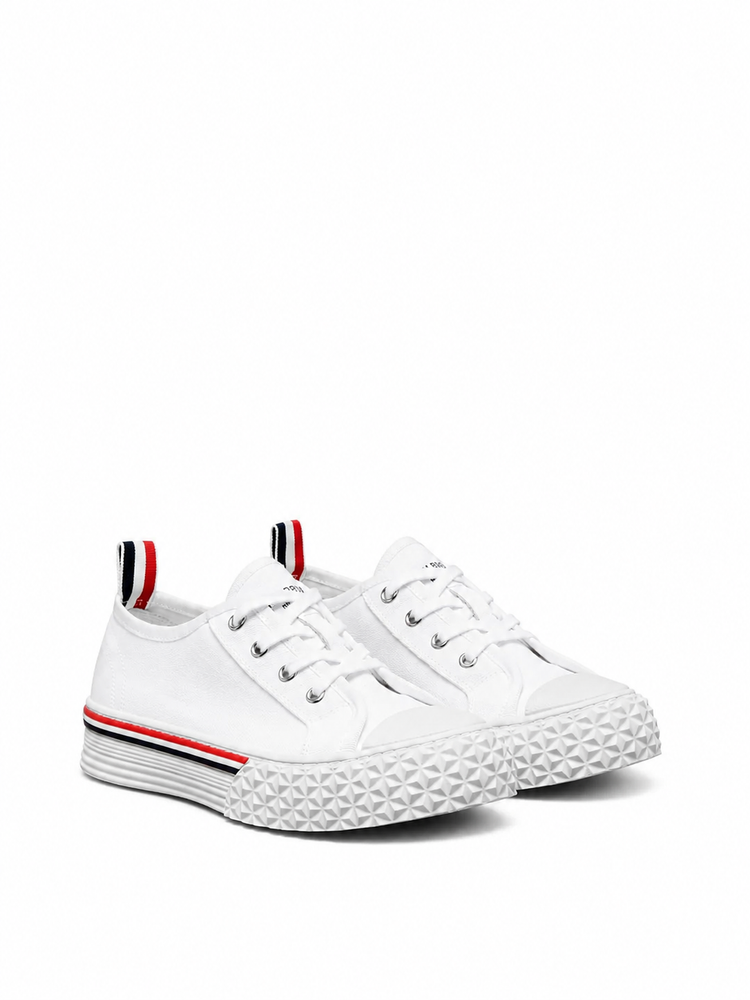 COLLEGIATE LOW TOP TRAINER W/ TARTAN TREAD SOLE IN ORGANIC CANVAS