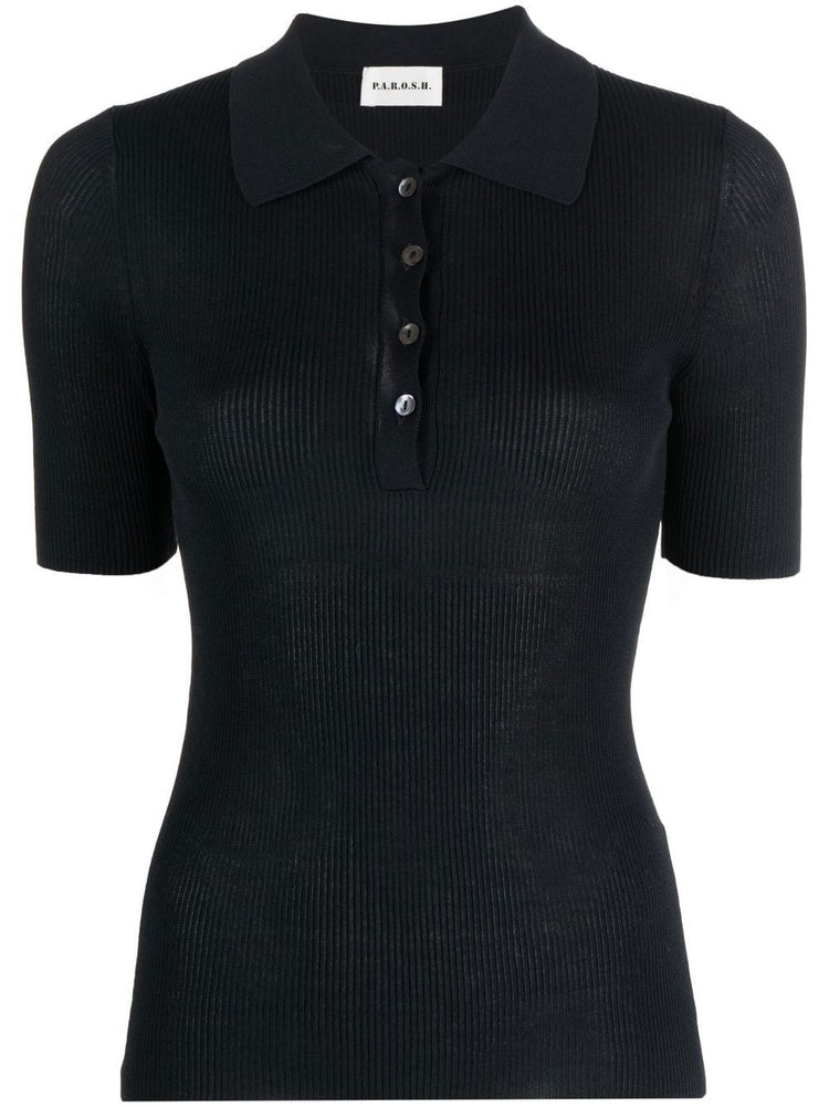 PAROSH polo-collar knitted top