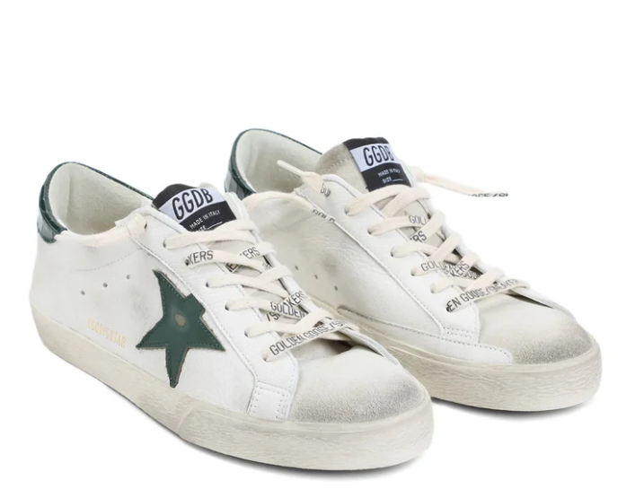 SUPER STAR NAPPA UPPER SUEDE TOE AND TONGUE LEATHER STAR PRINTED LEATHER HEEL