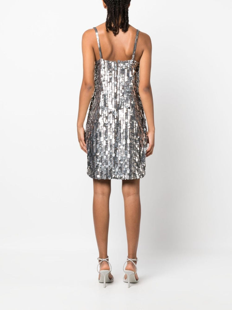 PAROSH sequined sleeveless minidress