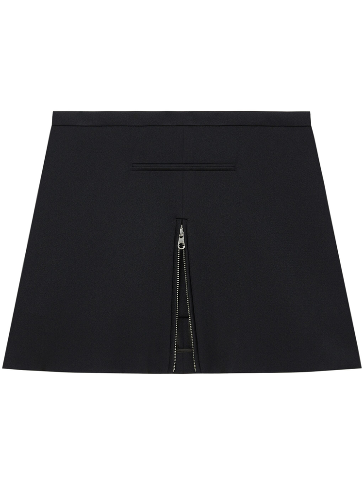 tailored zip-detail twill miniskirt