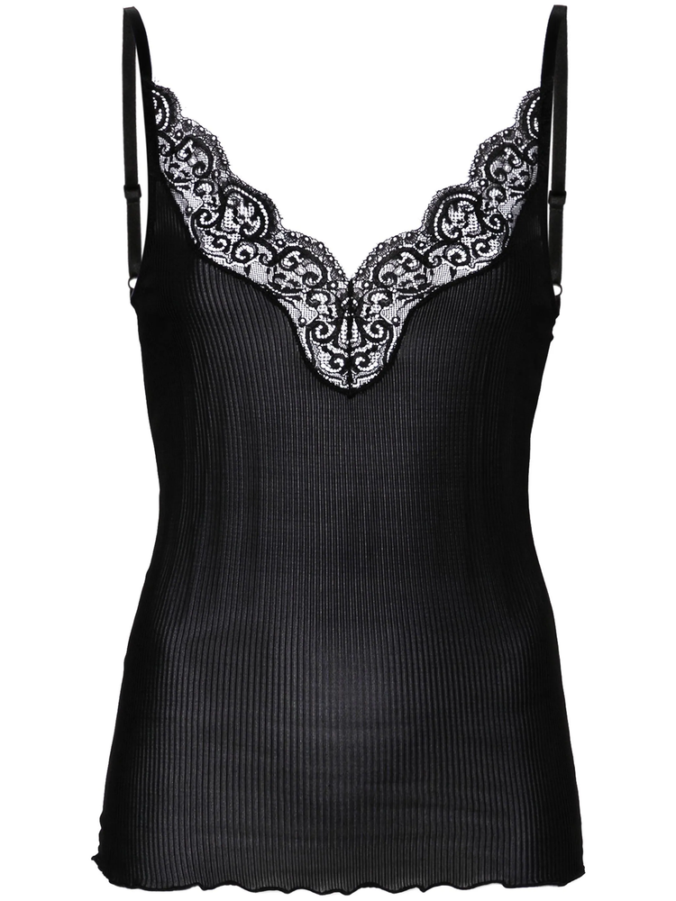 laced silk tank top