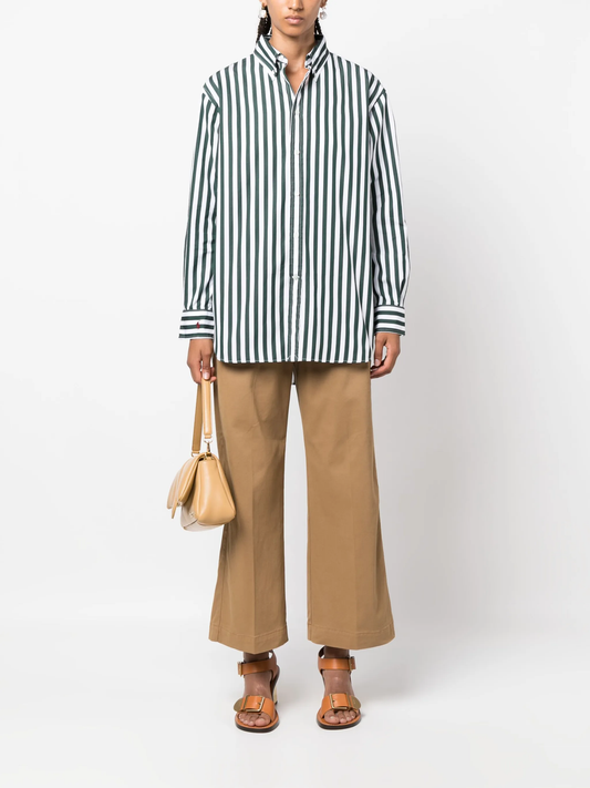 high-waisted cropped trousers